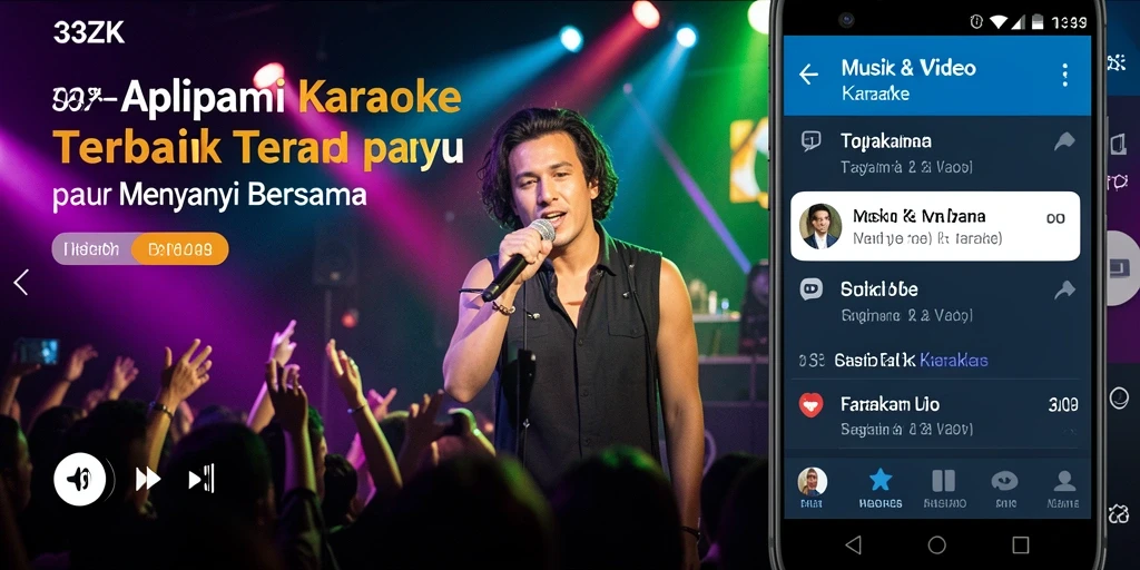 Antarmuka pengguna <strong>33ZK</strong> yang ramah untuk karaoke.