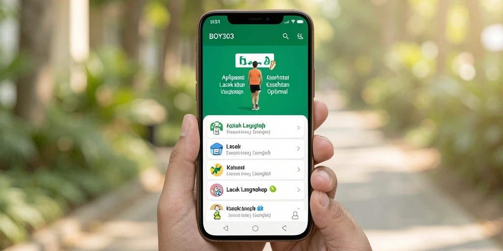 Screenshot antarmuka BOY303 yang menunjukkan fungsi Lacak Langkah.