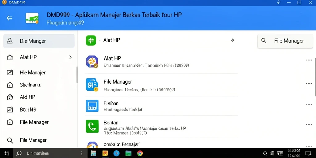 Tampilan antarmuka DMD999 yang bersih dan fungsional untuk manajemen file.