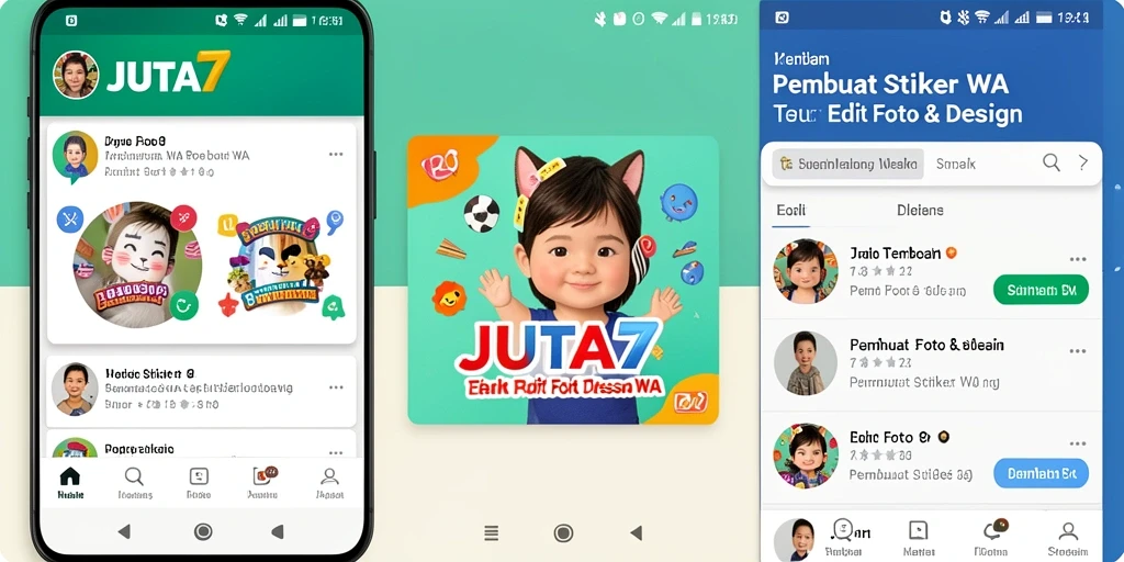 Tampilan antarmuka JUTA7 yang user-friendly untuk Pembuat Stiker WA.
