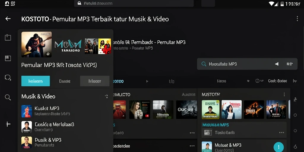 Antarmuka KOSTOTO yang sederhana dan intuitif untuk Pemutar MP3.