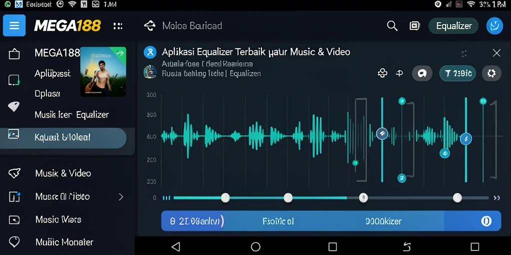 Tampilan antarmuka MEGA188 yang sederhana untuk pengaturan equalizer.