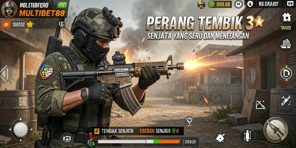 Antarmuka utama MULTIBET88 dengan aksi tembak-menembak yang seru.