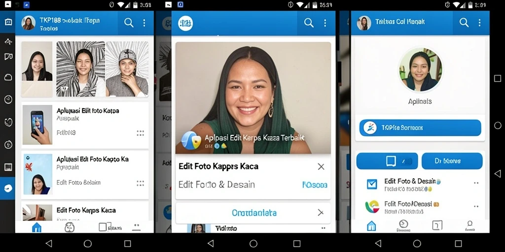 Antarmuka aplikasi TKP188 menampilkan berbagai pilihan alat edit foto kertas kaca.