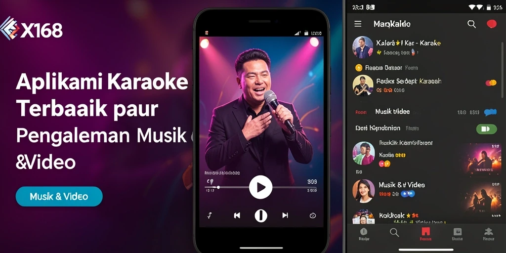Antarmuka pengguna X168 menampilkan opsi karaoke yang menarik dan intuitif.